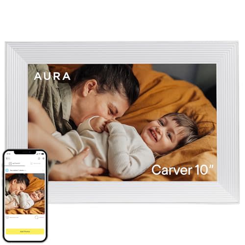 Aura Digital Picture Frame - 10.1" HD Display | Wirecutter's Best Digital Frame | Text Photos Directly to Your Frame from Anywhere | Quick & Easy Setup Over WiFi - Free Aura App | No ads or fees