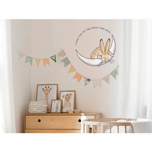 Guess How Much I Love You wall sticker, Love You To The Moon and Back wall sticker, Hare wall decal, Nursery wall sticker