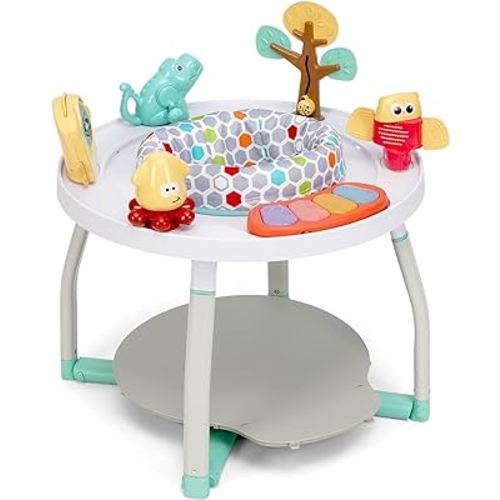 5-in-1 Activity Center, Tummy Time, Activity Center, Baby Balance Board, Toddler Activity Table, Table and Chair, Activity Center for Baby with 360° Rotating Seat, 3 Adjustable Height. 4M+
