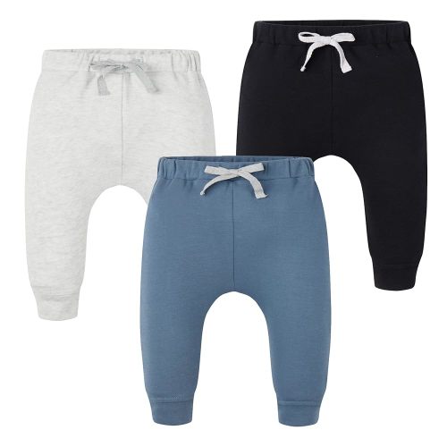 Baby 3 Pack Flexy Pants and Leggings, Infant Boys Girls Tapered Ankle Jogger Pants