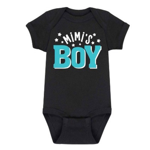 Boys' Instant Message Mimi's Boy Baby Graphic One Piece - Black - 6 Months