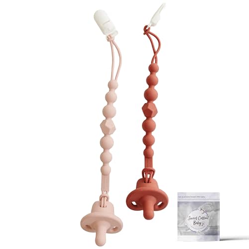 Sweet Cotton Baby Pacifier – Soft Silicone – 0-36 Months – BPA Free – Natural Latch – Lightweight, Dishwasher Safe – for Newborns, Infants, Toddlers