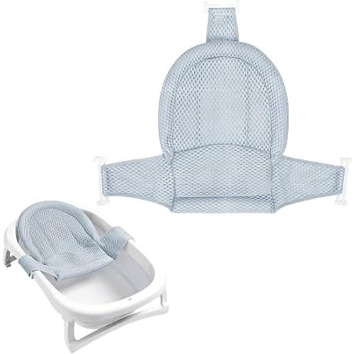 Colorlife Baby Bath Seat Support Net Infant Bathing Seat Support Mat, Adjustable Comfortable Non-Slip Three-Pointed Baby Shower Net Bathtub Sit Up Mesh for Newborn 0-12 Months-Gray(No Bathtub)