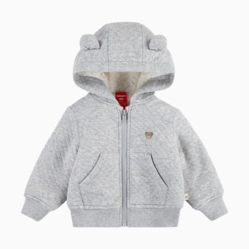 Huggies Fleece Lined Zip Up Hooded Jacket - Light Grey Heather, 0-3 M