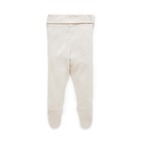 Beige Pointelle Footed Leggings - Baby Leggings - Purebaby - Purebaby