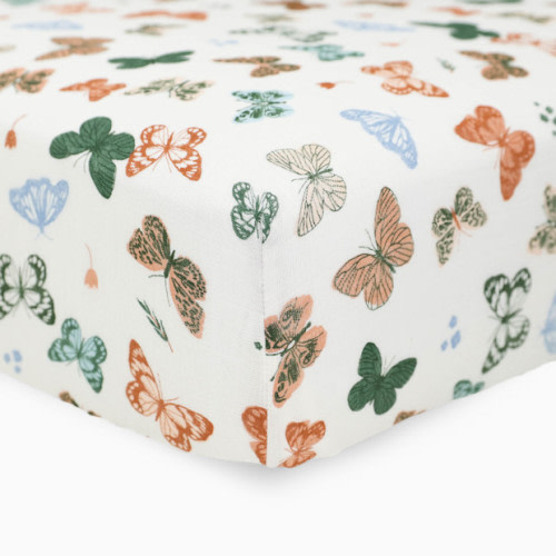 Cotton Muslin Crib Sheet - Butterflies