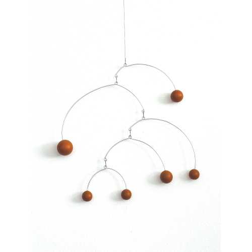 Burnt Orange Midcentury Mobile, Kinetic Mobile, Art Mobile, Modern Mobile, Mid Century Modern, Hanging Sculpture