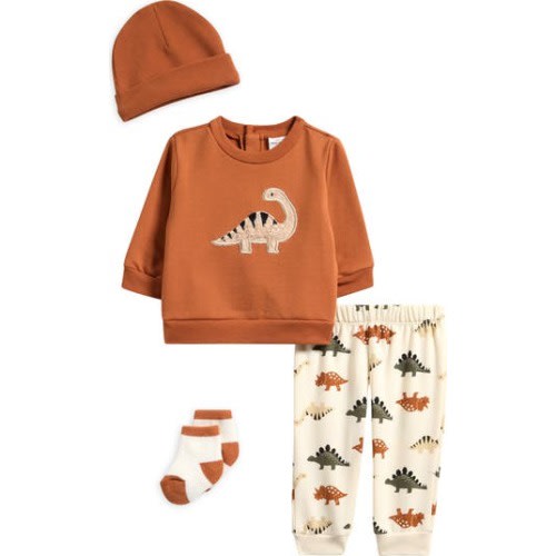 4-Piece Sweatshirt & Joggers Set 0-3M