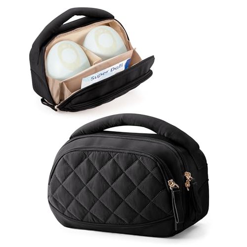 Wearable Breast Pump Bag Compatible with Momcozy and Eufy Pump | Portable Pumping Bag with Puffy Handle for Work, Travel, and Family Use, Empty Bag Only