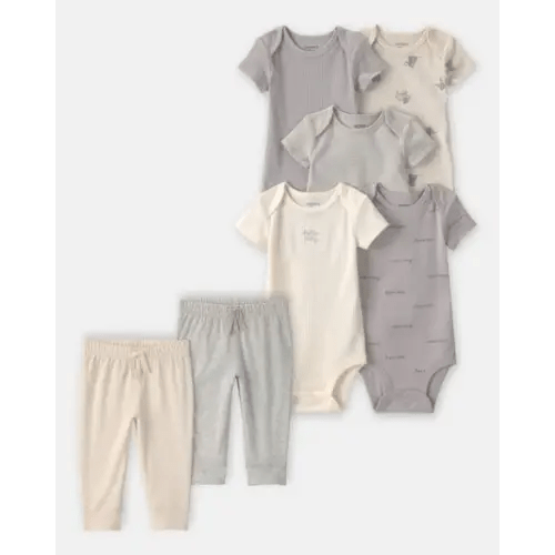 Baby 7-Piece Bodysuits & Pants Set - Grey/Ivory | Carter's