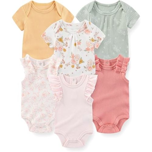 JELYLOVE Fashion Baby Boy Girl Bodysuits 6-Pack Casual Cotton Soft Infants Outfit New born Clothes