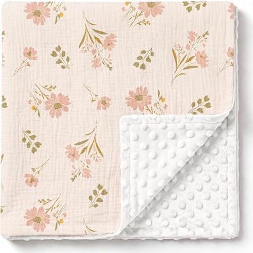 GLLQUEN BABY Muslin Baby Blankets for Girls & Boys, 2-Layer Toddler Blanket