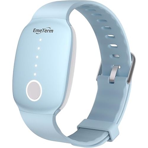 EmeTerm Fashion FDA-Cleared Relieve Nausea Electrode Stimulator Morning Sickness Motion Travel Sickness Vomit Relief Rechargeable No Gel Drug Free Wrist Bands Without Side Effects