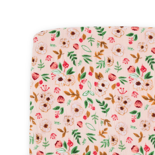 Cotton Muslin Crib Sheet - Vintage Floral