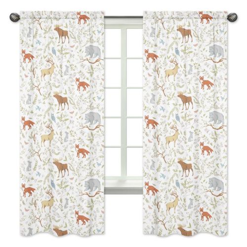 Sweet Jojo Designs Window Curtain Panels 84in. Woodland Toile Multicolor