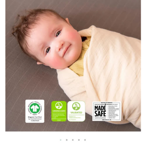 Organic Breathable Swaddle Blankets 4-Color Pack