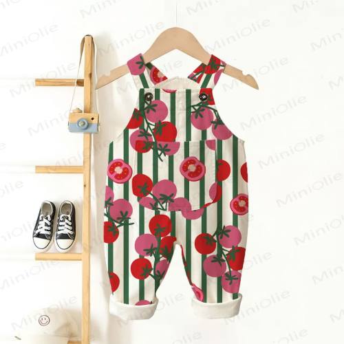 Baby Toddler Tomatoes Pocket Overalls