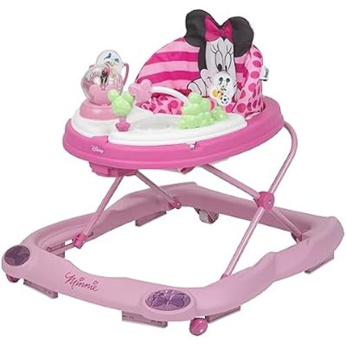 Disney Baby Minnie Mouse Baby Walkers and Activity Center, Pink Glitter Music and Lights Walker