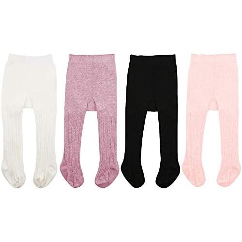 Zando Soft Cable Knit Toddler Tights - Seamless Cotton Leggings for Newborn Infant Baby Girl Stockings for Spring Outfit