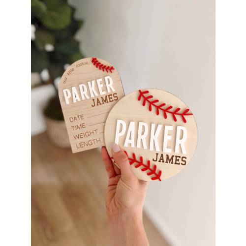 Baseball Birth Stats Sign Announcement Sports Name Sign for Birth Stats Phot Prop Birth Announcement