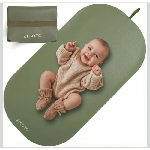 Beautiful Baby Diaper Changing Mat Made of Vegan Leather - Soft and Easy to Wipe Changing Pad for Travel or at Home Use - Lightweight and Foldable Mat that Perfectly Fits Into Any Diaper Bag