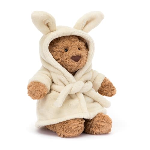 Jellycat Bartholomew Bear with Bathrobe Stuffed Animal, 10 inches - Teddy Bear Plush - Soft & Huggable - Classic Children's Gift