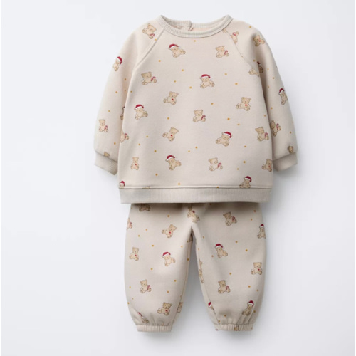 BEAR PRINT SWEATSHIRT AND JOGGER SET - Ecru | ZARA Canada
