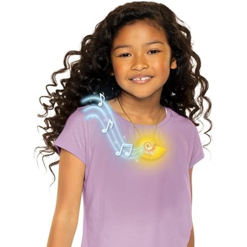 Disney The Little Mermaid Ariel Seashell Necklace with Light-Up Feature and Ariel's Singing Voice! Toy Necklace for Girls Role Play and Dress-Up Time!