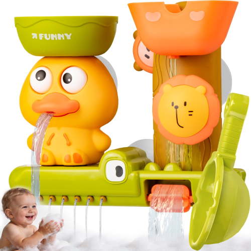 Lvelia Baby Bath Toys for Kids Ages 1-3, Duck Bathtub Water Toys for Toddler 2-4,Interactive Water Shower Tub Toys for Boys Girls Infant Gifts Presents