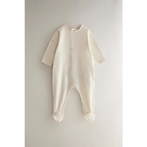 Kids Bunny and Floral Footed Romper - Oyster-white | ZARA United States