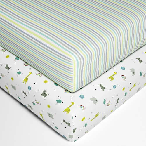 Draps pour lit de bébé en coton biologique George Baby (2 pièces) - Walmart.ca