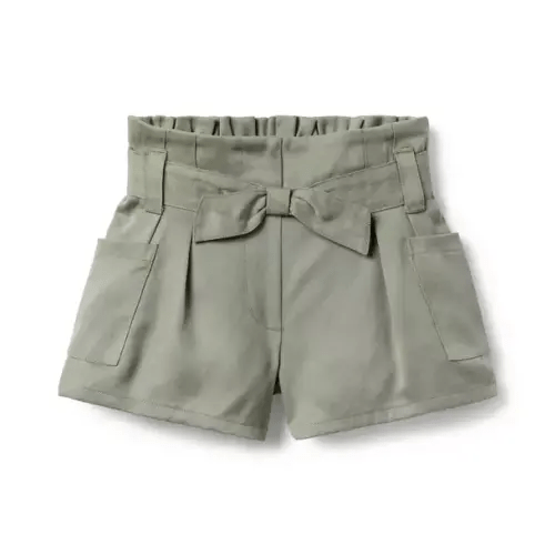 Girl Coastline Green The Cargo Paperbag Waist Short by Janie and Jack