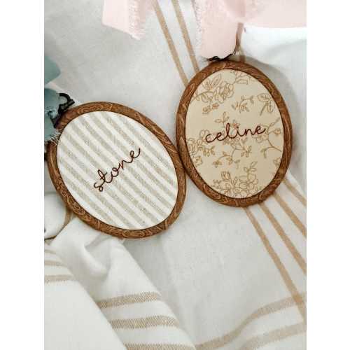 Hand Embroidered Baby Announcement  Personalized Keepsake