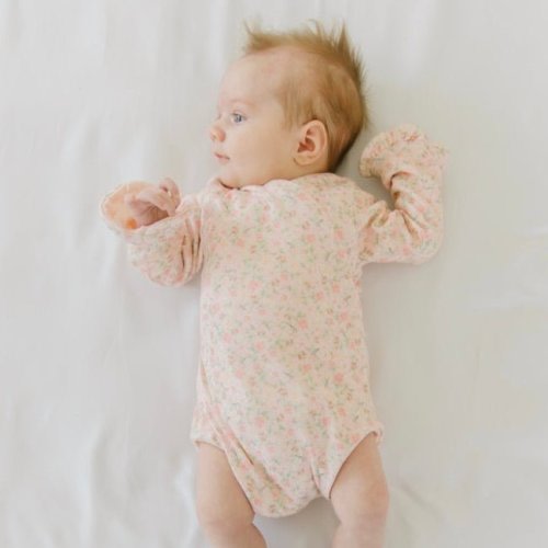 RUFFLE CUFF LONG SLEEVE WINGED BODYSUIT