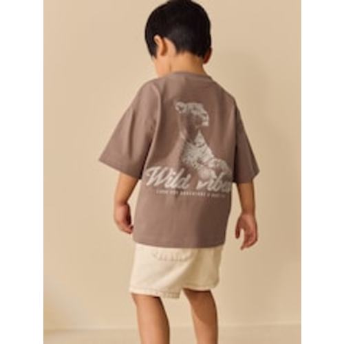 Buy Neutral / Tan Wild Vibes Tiger Short Sleeve Back Print T-Shirt (3mths-7yrs) from Next USA