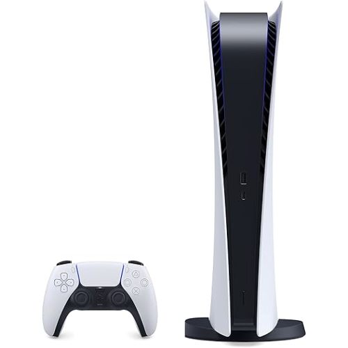 PS5 - Sony PlayStation 5 Digital Edition Gaming Console + Wireless Controller - 16GB GDDR6 RAM, 825GB SSD, 120Hz 8K Output, White