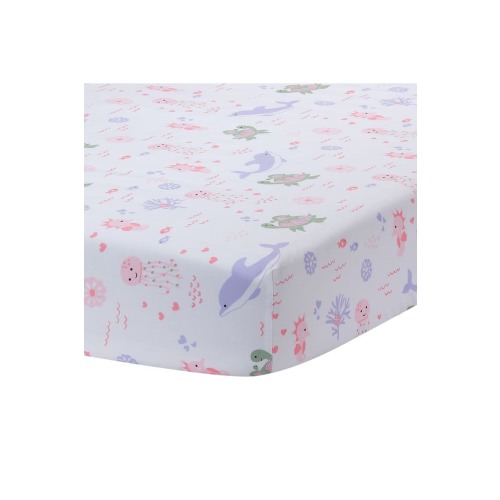 Sea Dreams Soft 100% Cotton Nautical Ocean Fitted Crib Sheet