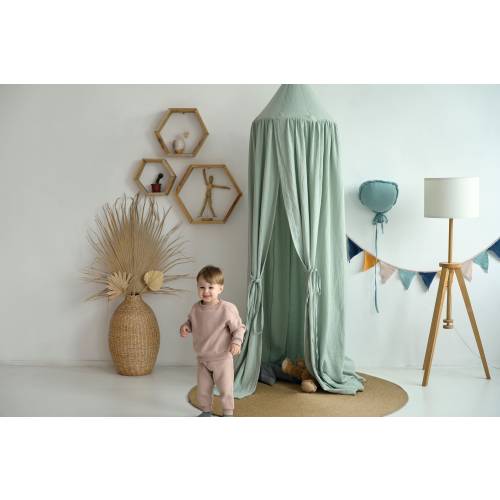 Muslin Hanging Canopy | Sage Green Nursery Canopy, Crib Cover, Baby Baldachin, Cozy Canopy for Toddler Bed or Kids Room Decor
