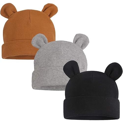 JANGANNSA Baby Newborn Cotton Hat Baby Boys Beanie 0-6Months Infant Girls Hospital Hats