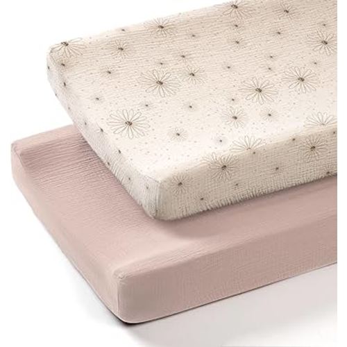lulumoon Muslin Changing Pad Covers: Baby Cotton Changing Table Covers - Soft Changing Pad Sheets for Boys Girls