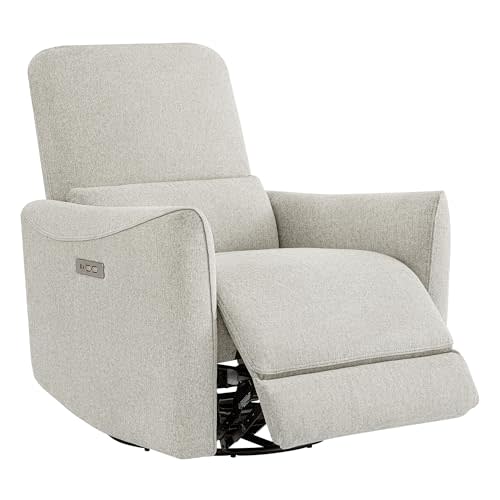 CHITA Oversized Power Recliner Chair Swivel Glider for Big and Tall, FSC Certified Living Room Nursery Rocking Chair with Lumbar Support, Dove Grey