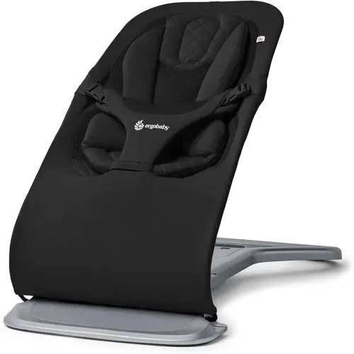 Ergobaby Evolve 3-in-1 Bouncer, Adjustable Multi Position Baby Bouncer Seat, Fits Newborn to Toddler, Onyx Black