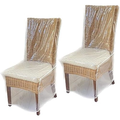 Evelots Dining Room/Kitchen Chair Cover/Protector-2 Pack- Heavy Duty Clear PVC Vinyl-No Dust/Spill/Pet Hair/Pet Claws, Easy Clean Slipcover