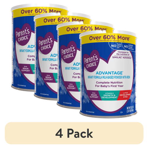 (4 pack) Parent's Choice Advantage Infant Formula Powder, 33.2 oz Canister
