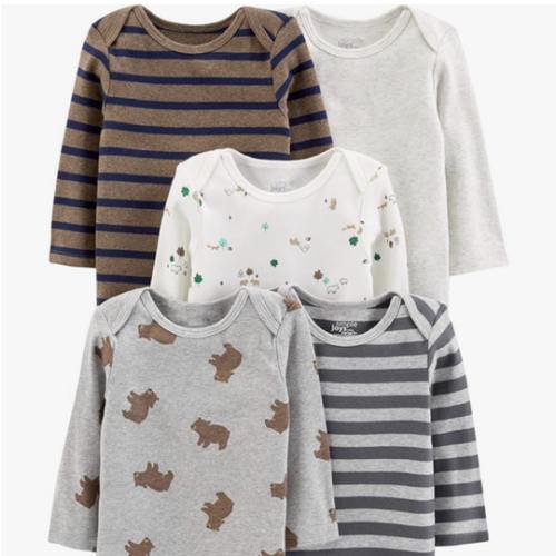 Simple Joys by Carter's Baby Boys Long-Sleeve Bodysuit Pack of 5Bodysuit