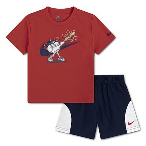 Toddler Boys Nike Baseball Tee & Mesh Shorts 2-Piece Set