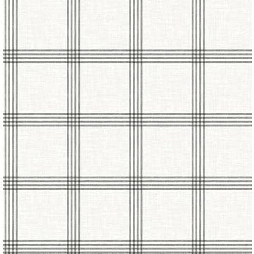 Chesapeake Twain Charcoal Plaid Wallpaper, 4134-26997