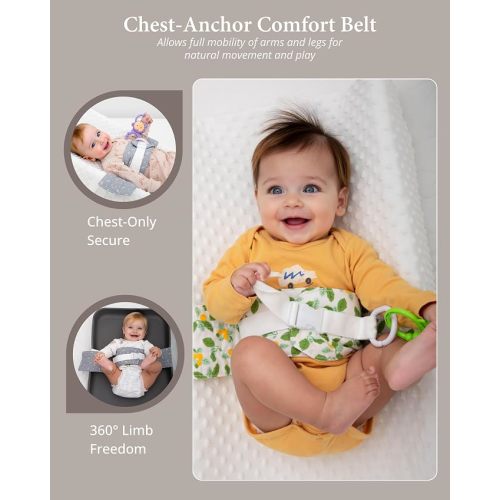 Changing Pad Strap – Soft, Adjustable & Secure Anti-Escape for Infants 0-24 Months. Universal Fit for Changing Pads & Changing Tables, Easy-Clean Fabric. Comfortable & Portable (Grey)