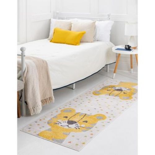 Unique Loom Whimsy Kids Collection Area Rug - Tommy (2' 2" x 6' Runner Ivory/Yellow)
