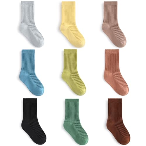 SHARELY SHEEP Toddler Socks Unisex Baby Baby Crew Cotton Cuff Socks for Infant Girls Stocking Stuffer for Kids 0-36 Months